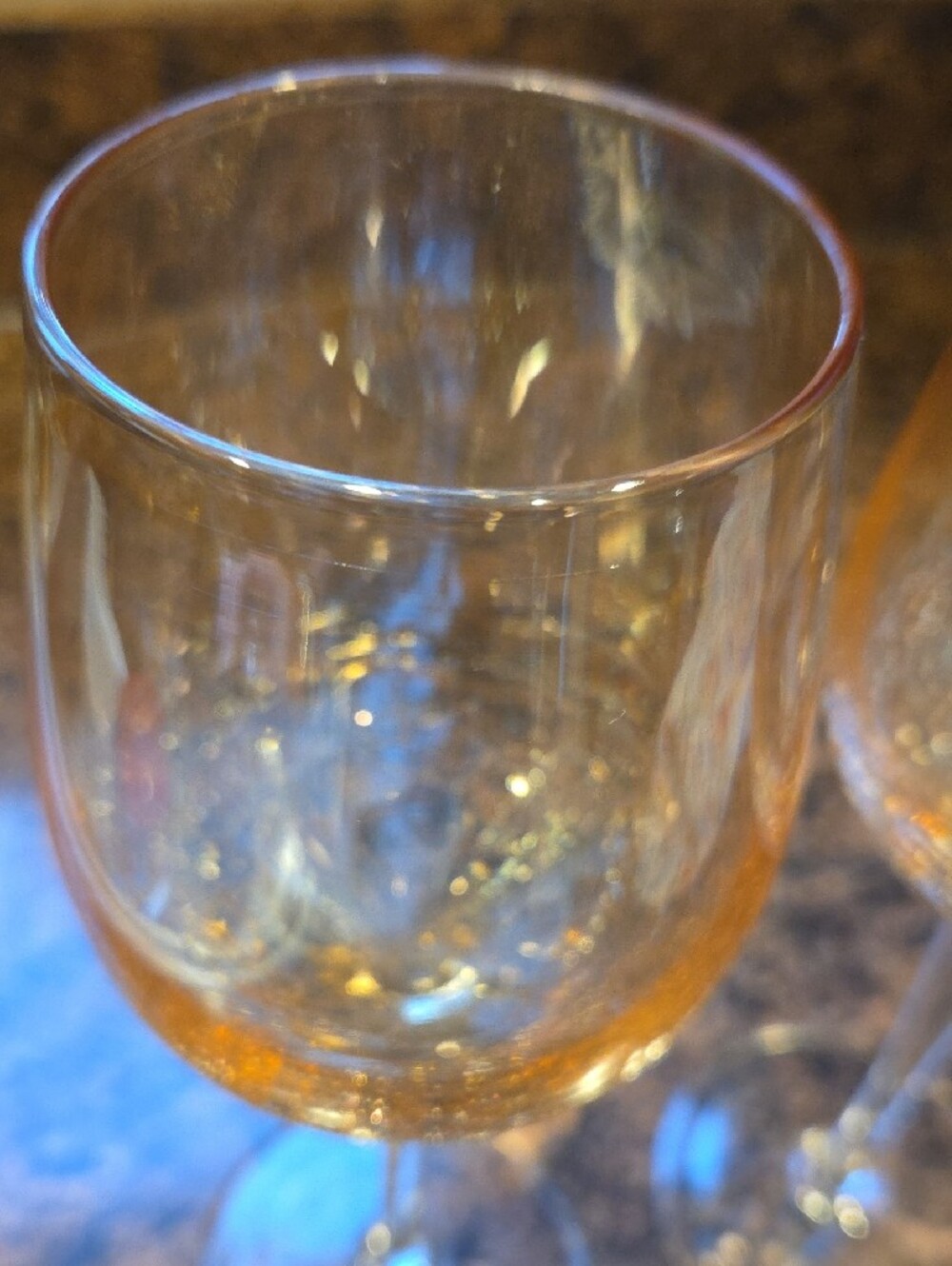 Amber Crackle  Wine Glasses - Set of 2 - Picture 3 of 6
